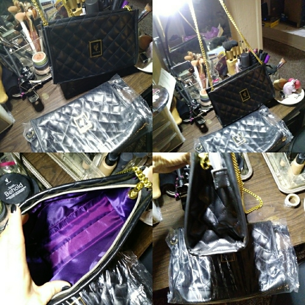 Leather Clutch with chain strap (removable)